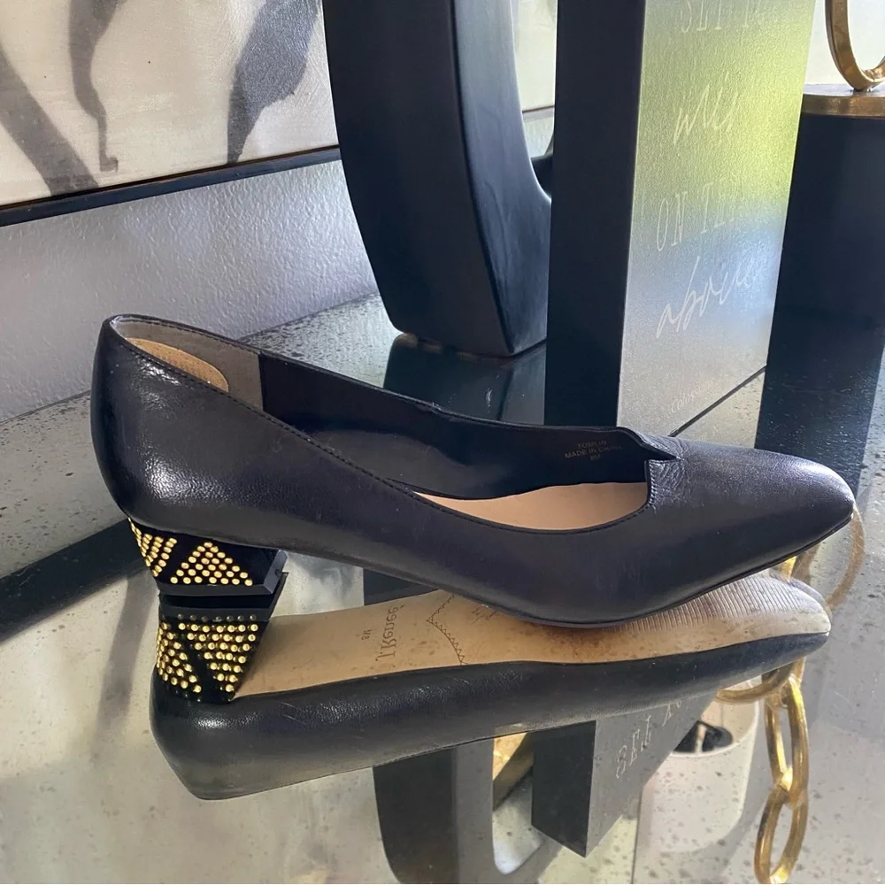 J. Renee Black Heels with Gold Bead Accents - Picture 6 of 8